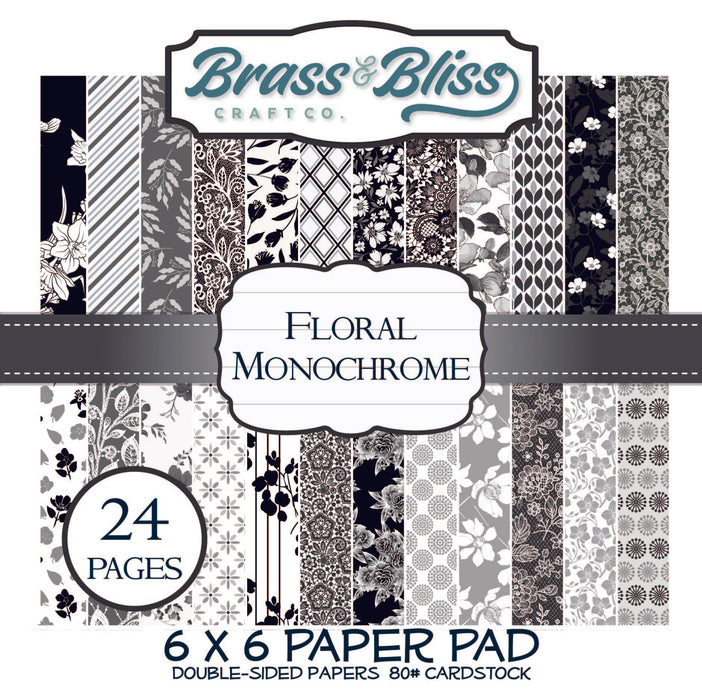 2202 Floral Monochrome- 6x6 Paper Pad