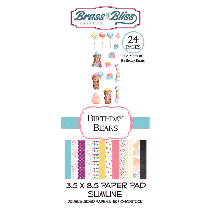 2011 Birthday Bear Slimline Paper Pad