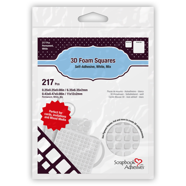 3D Foam Squares - White Mix