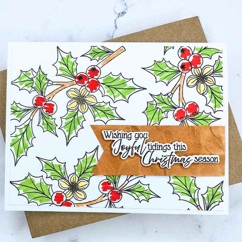 37033 Holly & Cheer - 4x6 Stamp set