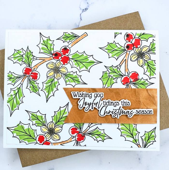 37033 Holly & Cheer - 4x6 Stamp set