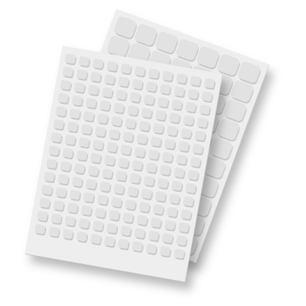 Thin 3D Foam Squares - Mix White 1mm = 1/32" in height