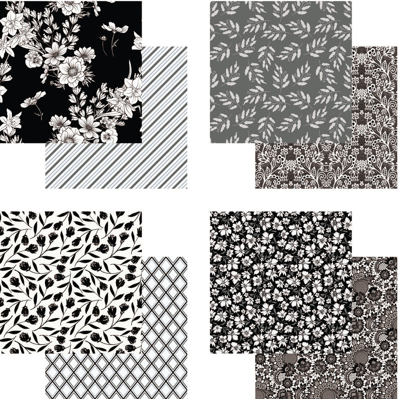 2202 Floral Monochrome- 6x6 Paper Pad