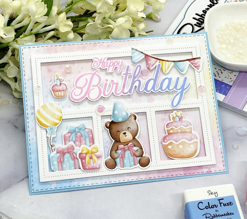 RN 2011D Birthday Bears Paper Pad Coordinating Die