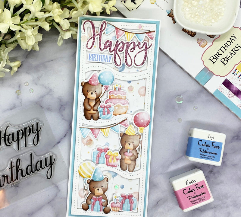 RN 2011D Birthday Bears Paper Pad Coordinating Die