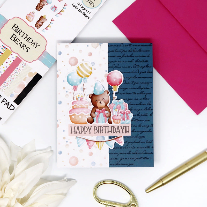 RN 2011D Birthday Bears Paper Pad Coordinating Die