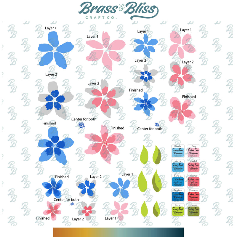 RN 3312 Bloomin Vine Layered Floral - 4x8 Stamp Set