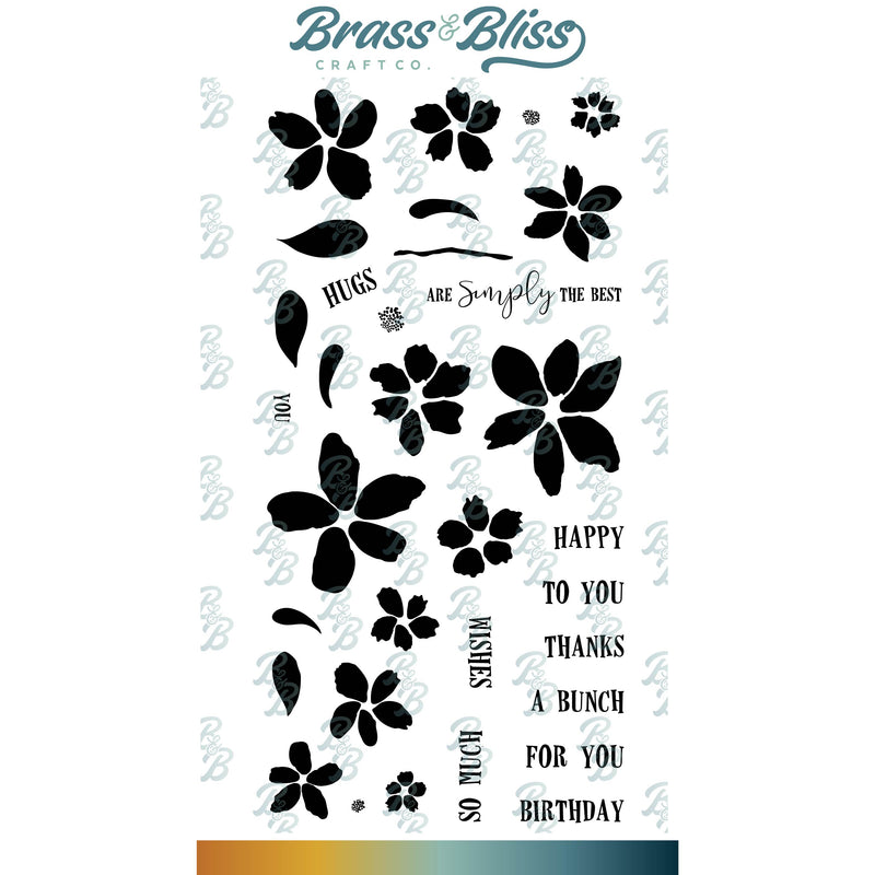 RN 3312 Bloomin Vine Layered Floral - 4x8 Stamp Set