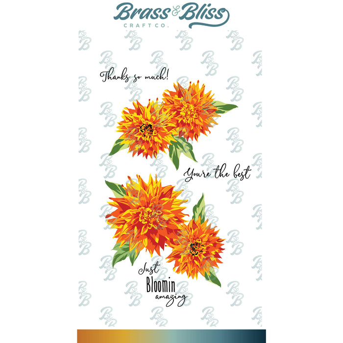 3316 Autumn Fire Layered Floral - 6x8 Stamp Set