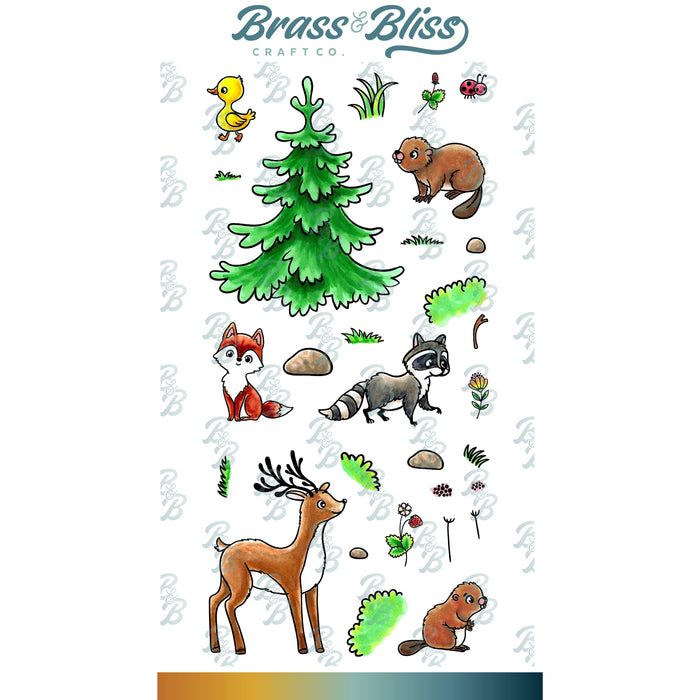 3324 Woodland Animals #1 - 4x8 Stamp Set