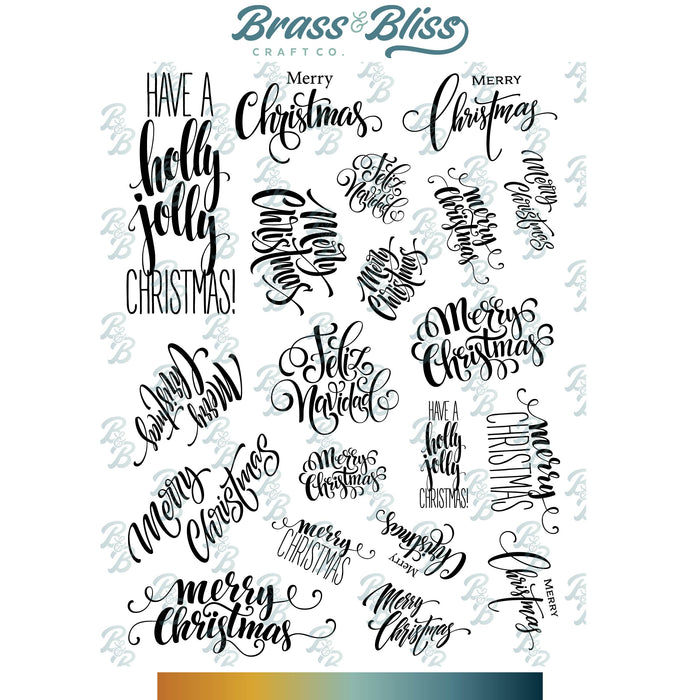3328 Christmas Phrases Large/Small - 6x8 Stamp Set