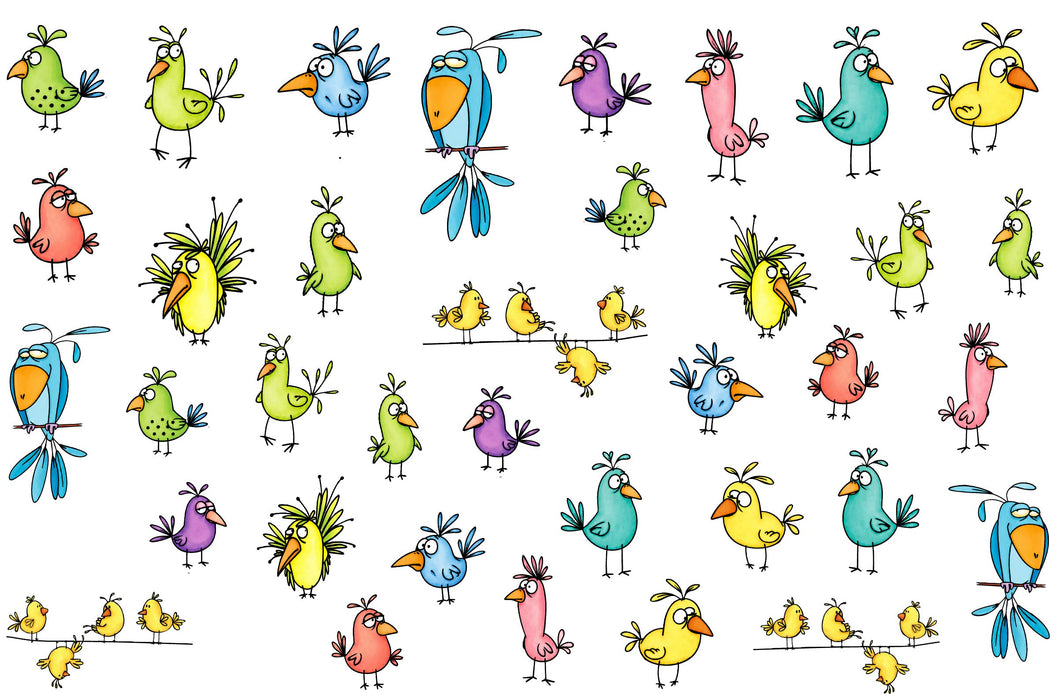 3421E Crazy Birds - Colored Die Cut Pieces