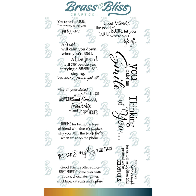 3430 BFF Phrases #1 - 4x8 Stamp Set
