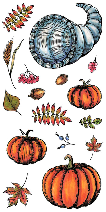 RN 3459 Fall Pumpkins - 4x8 Stamp Set