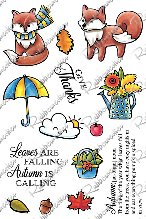 RN 3463 Autumn Fox 4x6 Stamp Set