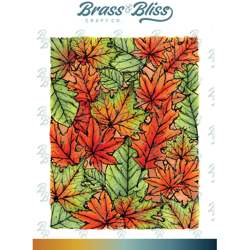 3490 Fall Leaf Background - 4.25x5.5 Stamp
