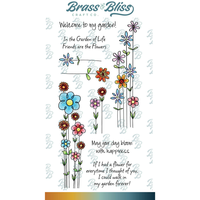 3495-07 Sketch Flower #1 - 4x8 Stamp Set
