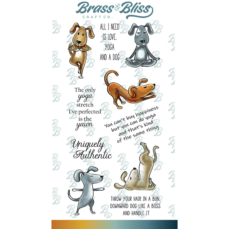 RN 35005 Yoga Dogs - 4x8 Stamp Set