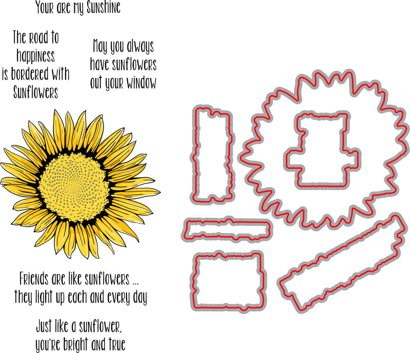RN 35010 Like a Sunflower Stamp and Die Bundle