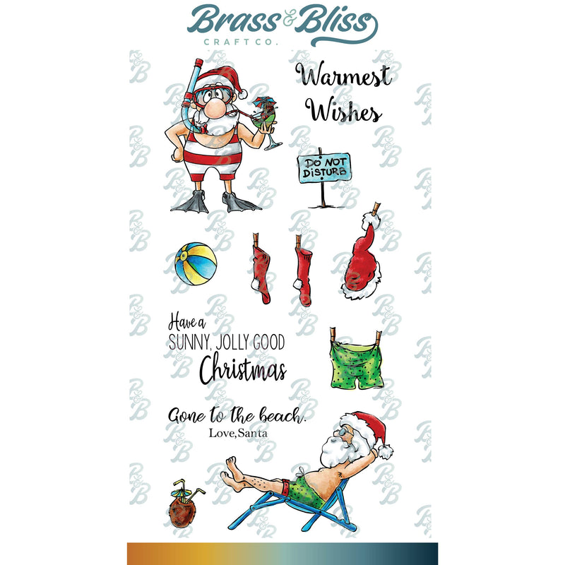 RN 35024 Summer Santa - 4x8 Stamp Set