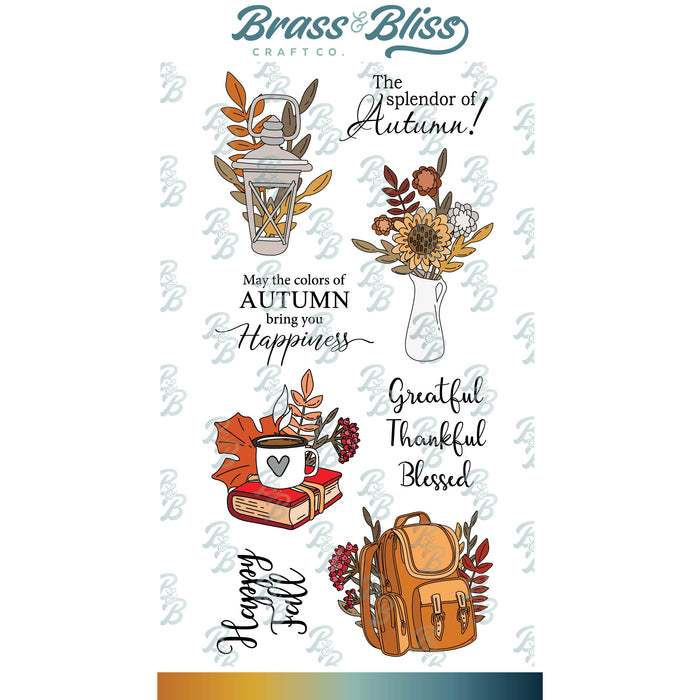35030 Fall Happiness - 4x8 Stamp Set