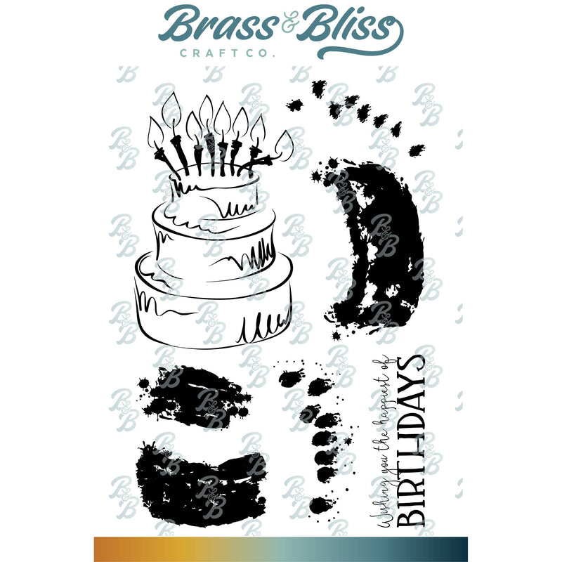 35042 Watercolor Birthday Cake - 4x6 Stamp Set