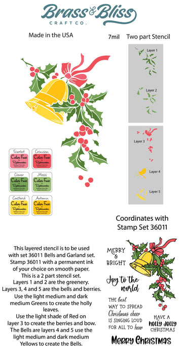 36011S Bells and Garland Coordinating Stencil