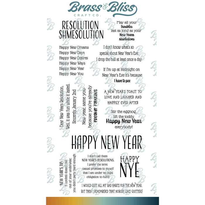 RN 36014 New Year's Party Set - 4x8 Stamp Set