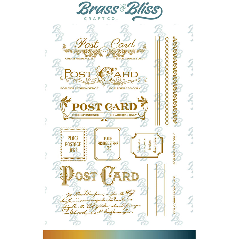 36017 Vintage Postcard Set - 4x6 Stamp Set
