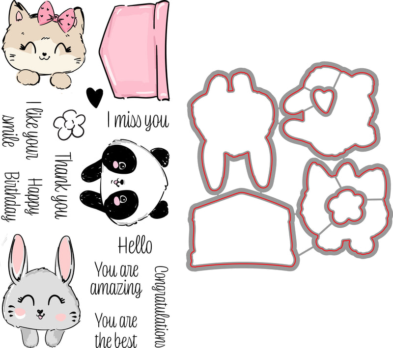 RN 36020 Animals in Pocket Stamp and Die Bundle