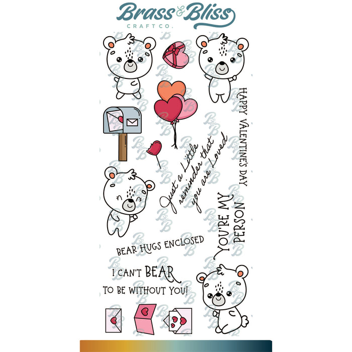 36022 Bear Hugs Enclosed Set- 4x8 Stamp Set