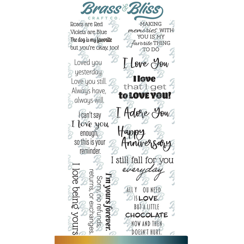 36024 I Adore You Set- 4x8 Stamp Set
