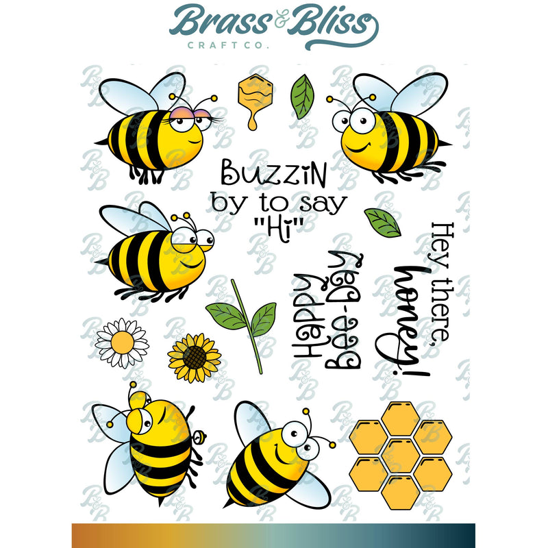 36025 Buzzy Bees - 5x6 Stamp Set