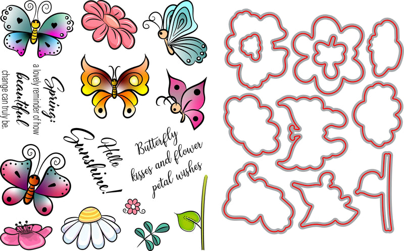RN 36026 Butterfly Kisses Stamp and Die Bundle