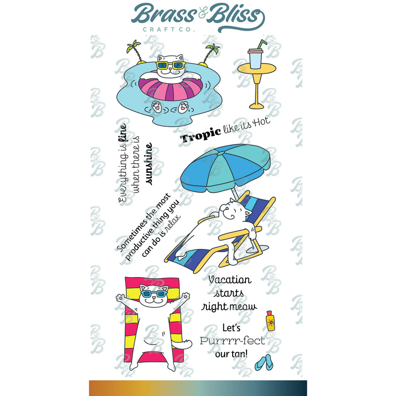 RN 36041 Cats at the Beach - 4x8 Stamp Set