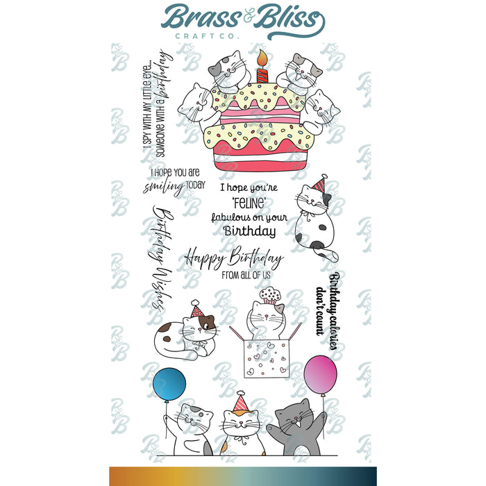 37005 Birthday Cats - 4x8 Stamp Set