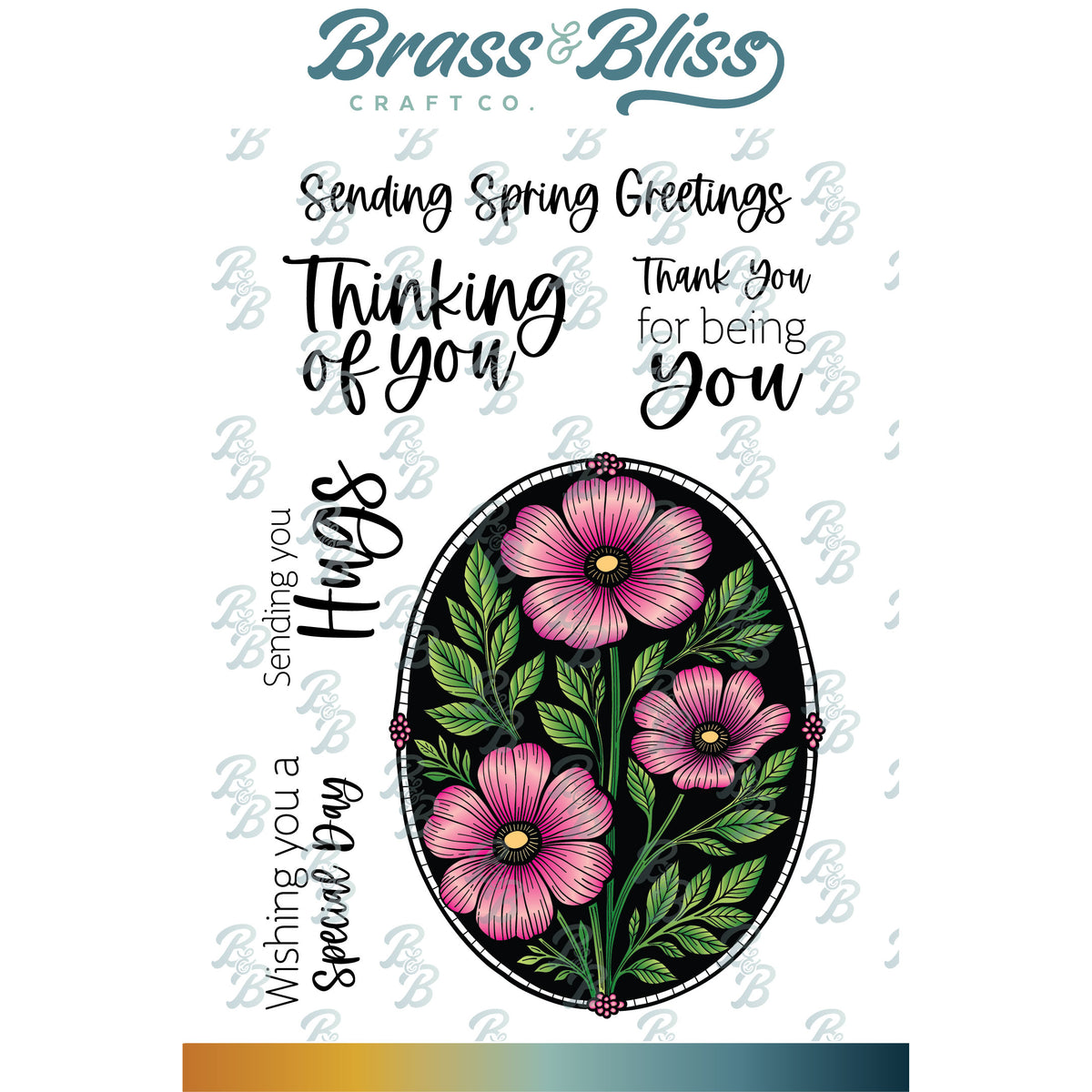 Label 37009 37009 Spring Greetings - 4x6 Stamp Set — Brass & Bliss Craft Co.