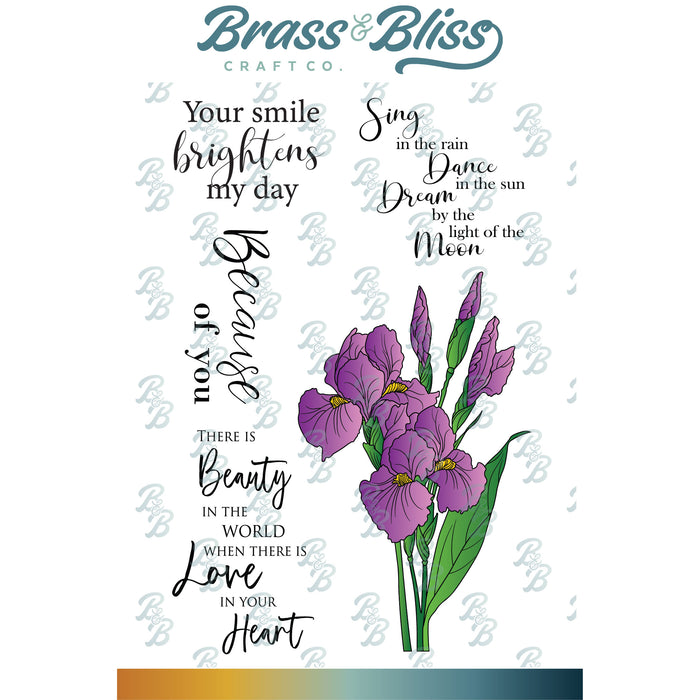 37015 Iris Floral - 4x6 Stamp Set