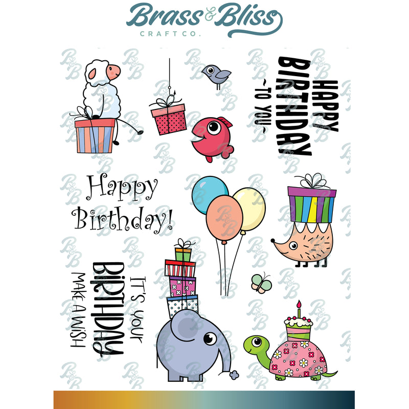 37016 Birthday Animals - 5x6 Stamp Set