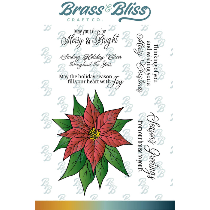 37035 Poinsettia Elegance - 4x6 Stamp Set