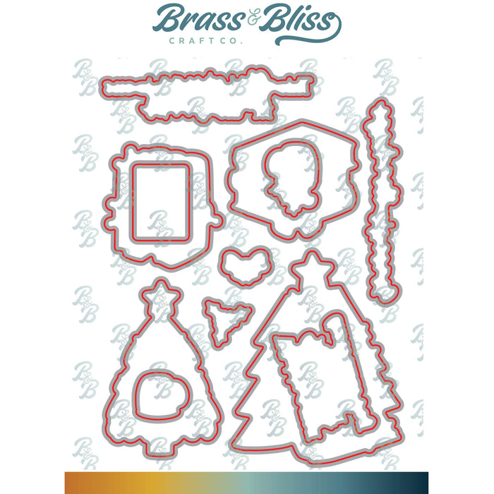 37036D Winter Stacked Books Coordinating Die