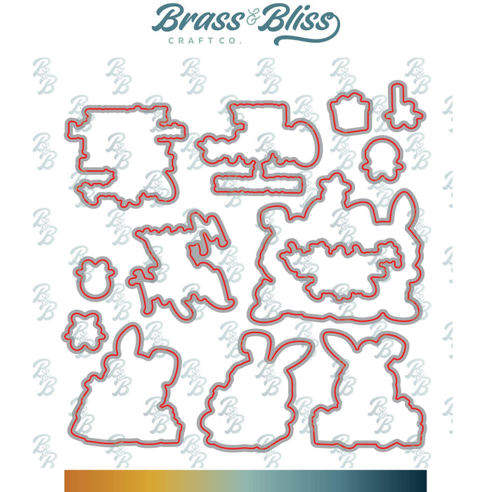 37037D Christmas Bunnies Coordinating Dies