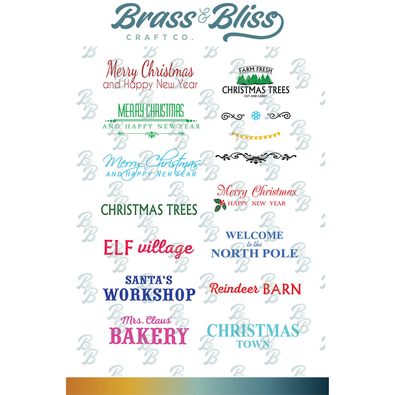 37039 Winter Fence Sign Sayings - 4x6 Stamp Set