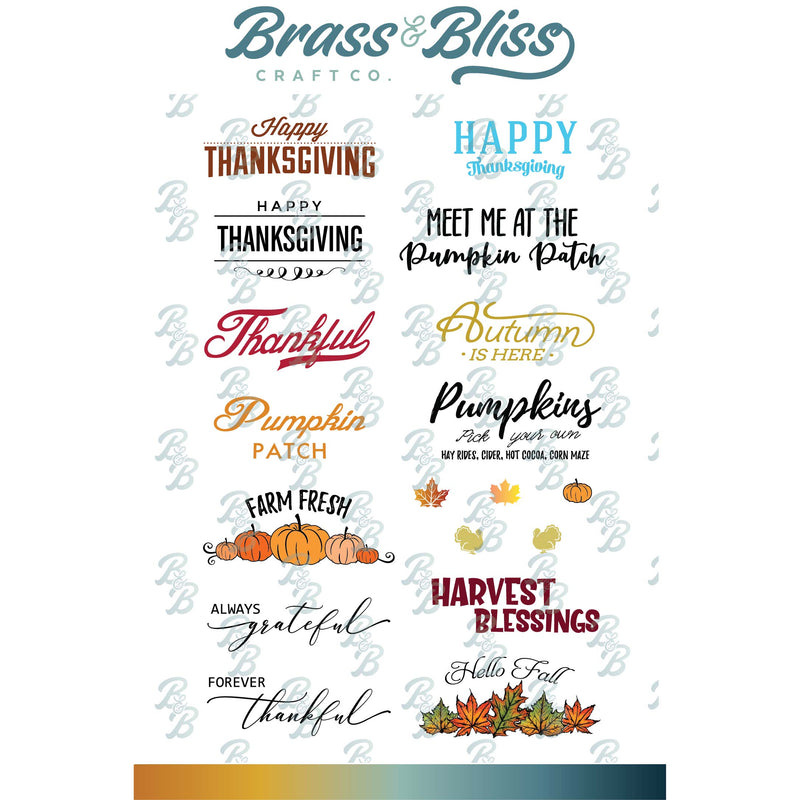 37043 Hello Fall Sign Sayings - 4x6 Stamp set