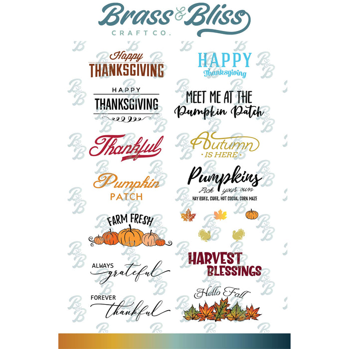 37043 Hello Fall Sign Sayings - 4x6 Stamp set