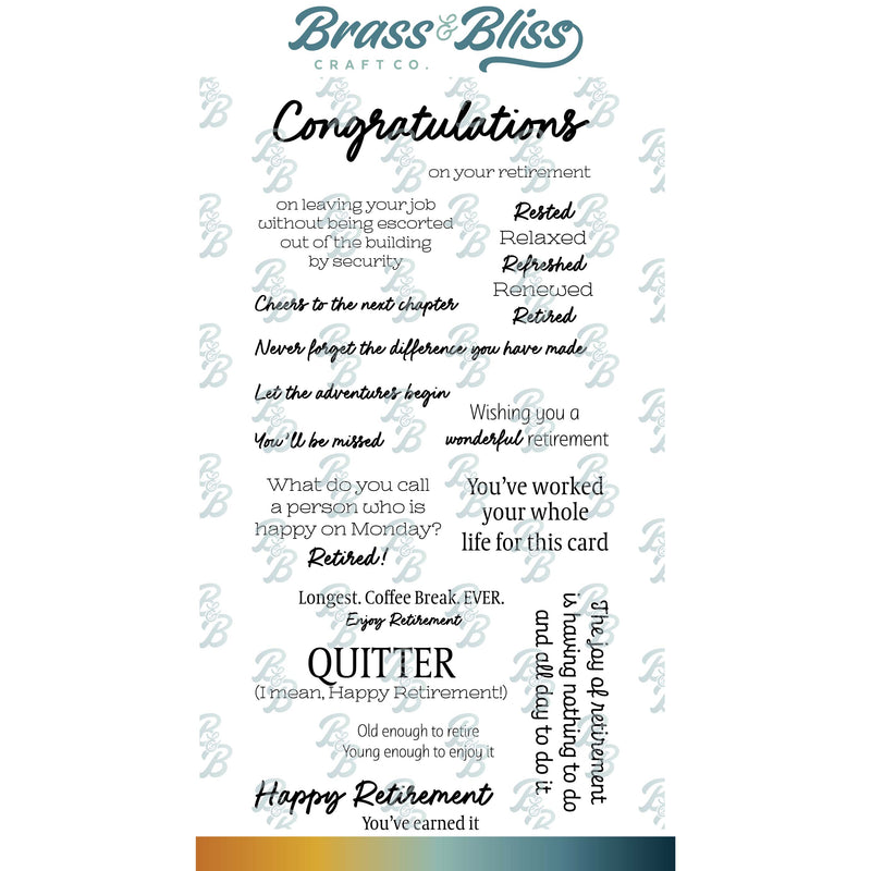 37047 Happy Retirement - 4x8 Stamp Set