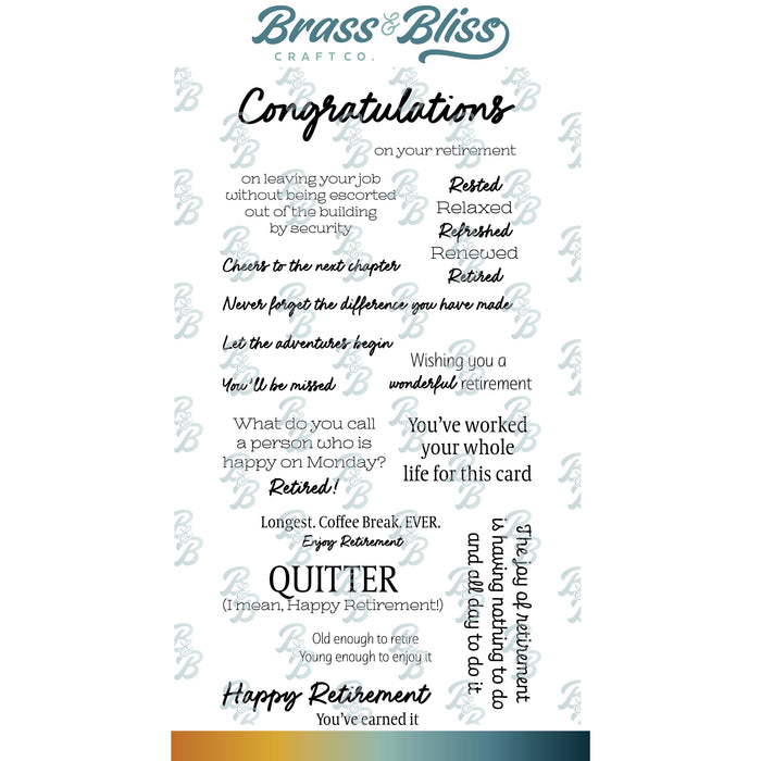 37047 Happy Retirement - 4x8 Stamp Set