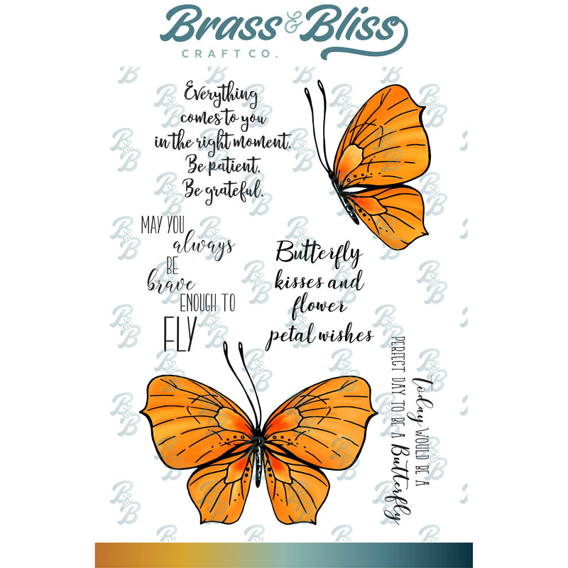 38003 Fluttery Wishes - 4x6 Clear Stamp Set