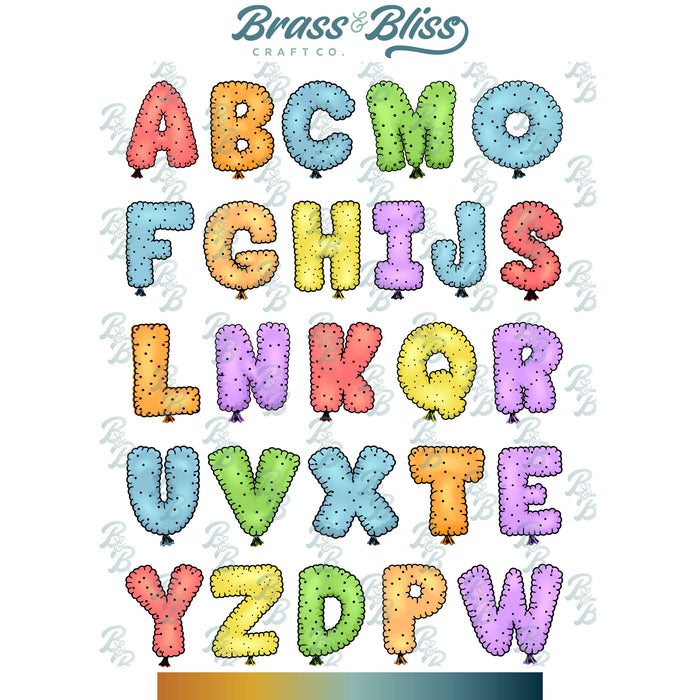 38013 Alphabet Balloons - 6x8 Stamp set