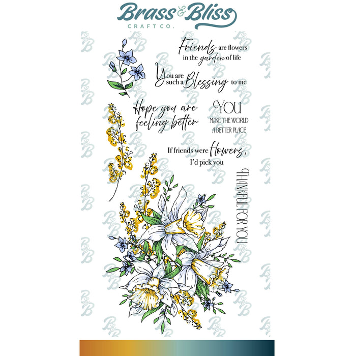 38014 Gilded Lilies in Bloom - 4x8 Clear Stamp Set